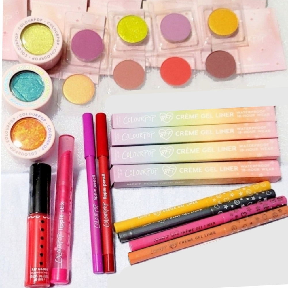 ColourPop Large Mixed Makeup Bundle Lot Set Eyeliner Eyeshadow Lippie Liner Stix